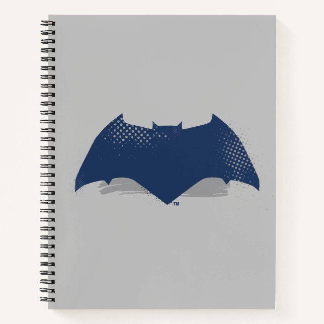 Justice League | Brush & Halftone Batman Symbol Notebook (Front)