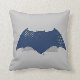 Justice League   Brush & Halftone Batman Symbol Throw Pillow