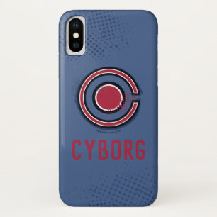 Justice League   Brush & Halftone Cyborg Symbol Case-Mate iPhone Case