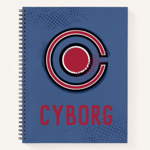 Justice League   Brush & Halftone Cyborg Symbol Notebook