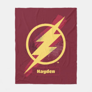 Justice League Brush & Halftone Flash Symbol Fleece Blanket