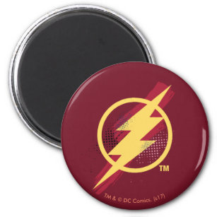 Justice League   Brush & Halftone Flash Symbol Magnet