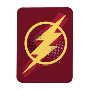 Justice League   Brush & Halftone Flash Symbol Magnet