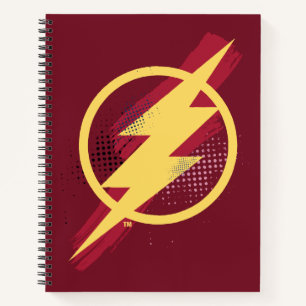 Justice League   Brush & Halftone Flash Symbol Notebook