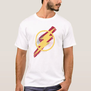 Justice League   Brush & Halftone Flash Symbol T-Shirt