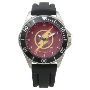 Justice League Brush & Halftone Flash Symbol Watch