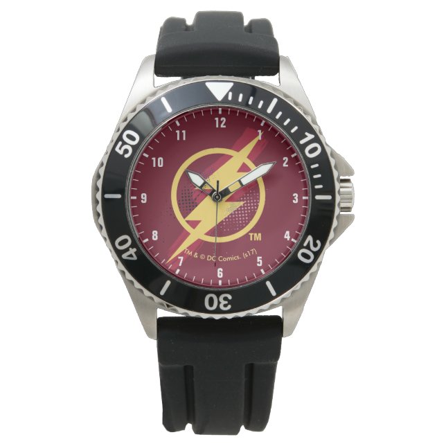 Justice League | Brush & Halftone Flash Symbol Watch (Front)