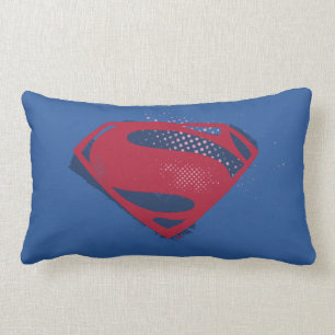 Justice League   Brush & Halftone Superman Symbol Lumbar Pillow