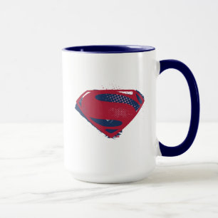 Justice League   Brush & Halftone Superman Symbol Mug