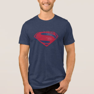 Justice League Brush & Halftone Superman Symbol Tri-Blend Shirt