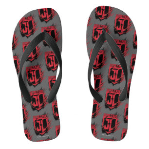 Justice League Brushed Paint JL Shield Flip Flops