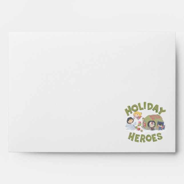 Justice League Chibi Delivering Presents Envelope (Front)