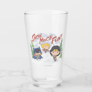 Justice League Chibi Snowball Fight Glass
