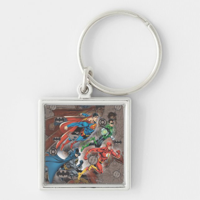 Justice League Collage Keychain (Front)