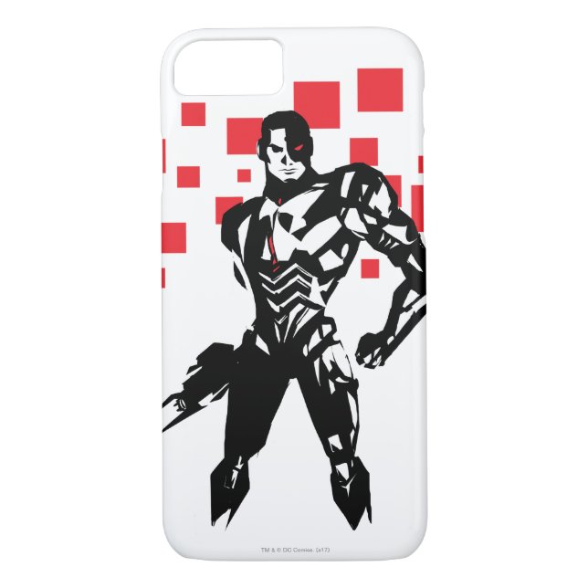 Justice League | Cyborg Digital Noir Pop Art Case-Mate iPhone Case (Back)