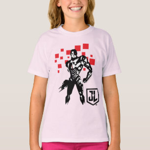 Justice League   Cyborg Digital Noir Pop Art T-Shirt