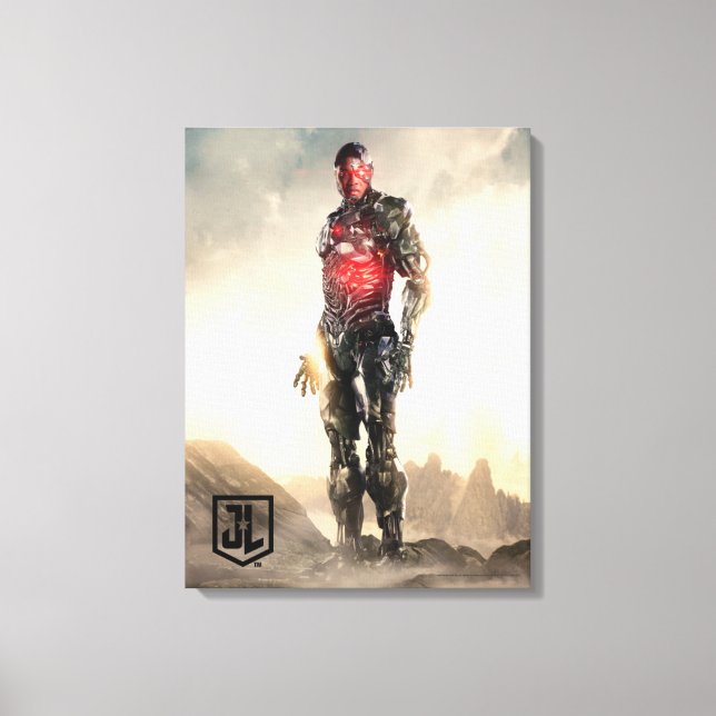Justice League | Cyborg On Battlefield Canvas Print (Front)
