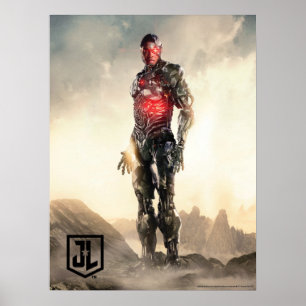 Justice League   Cyborg On Battlefield Poster