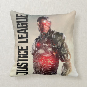 Justice League   Cyborg On Battlefield Throw Pillow