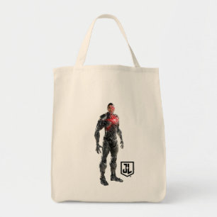 Justice League Cyborg On Battlefield Tote Bag