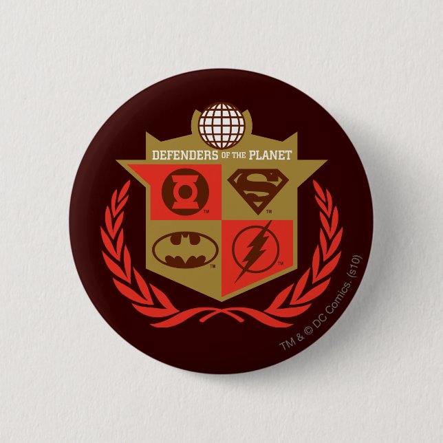 Justice League Defenders of the Planet 2 Inch Round Button (Front)