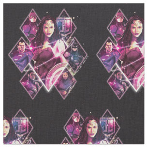 Justice League Diamond Galactic Group Panels Fabric