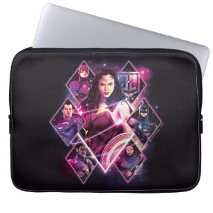 Justice League   Diamond Galactic Group Panels Laptop Sleeve