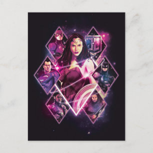 Justice League Diamond Galactic Group Panels Postcard