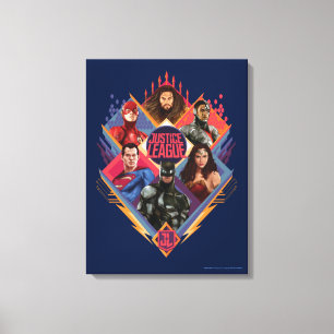 Justice League   Diamond Hatch Group Badge Canvas Print