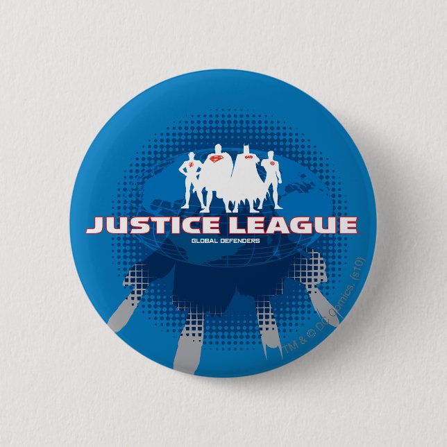 Justice League Global Defenders 2 Inch Round Button (Front)