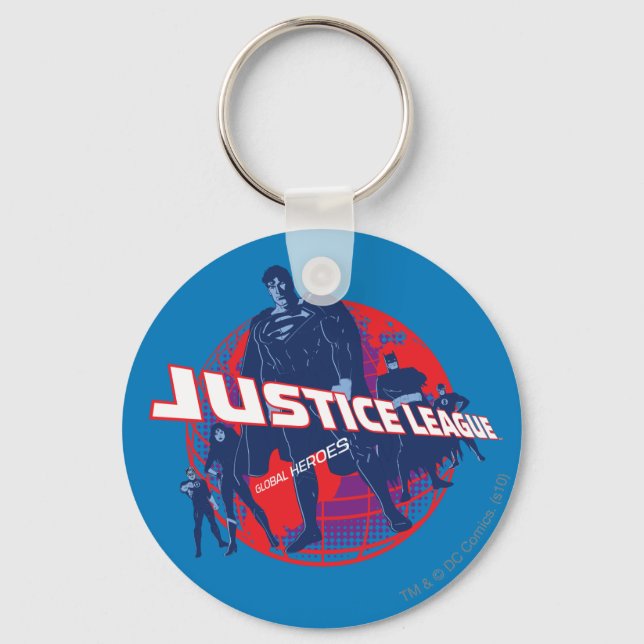 Justice League Global Heroes and Globe Keychain (Front)