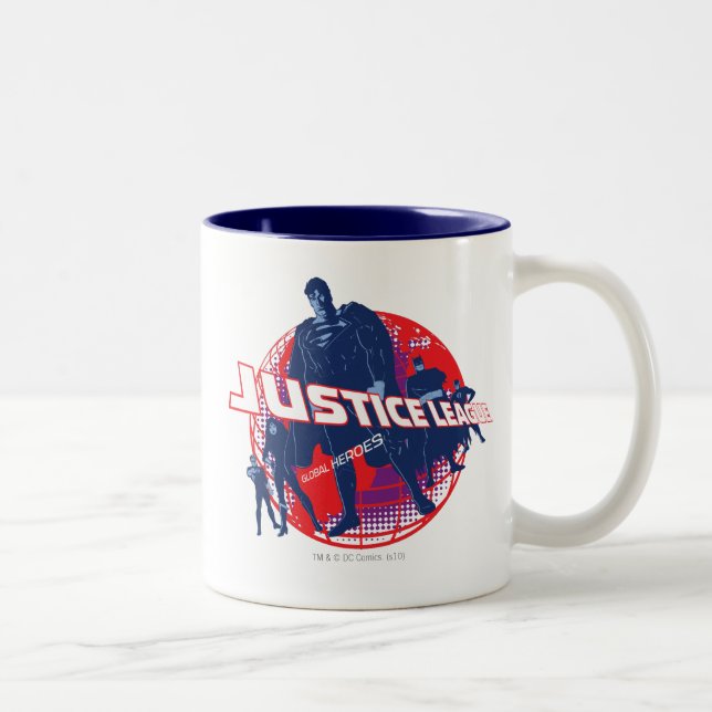 Justice League Global Heroes  and Globe Two-Tone Coffee Mug (Right)