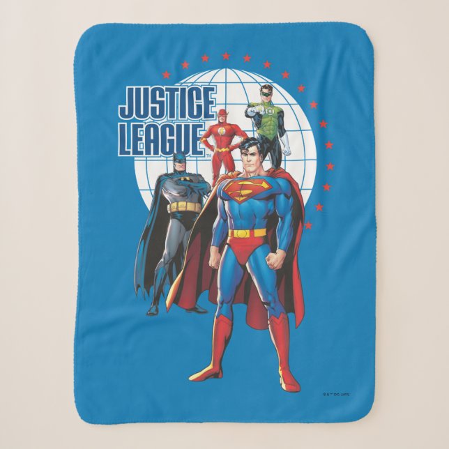 Justice League Global Heroes Sherpa Blanket (Front)
