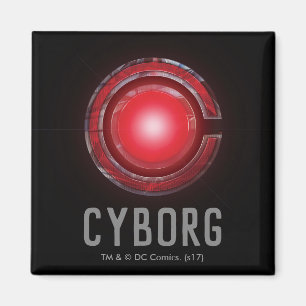 Justice League   Glowing Cyborg Symbol Magnet