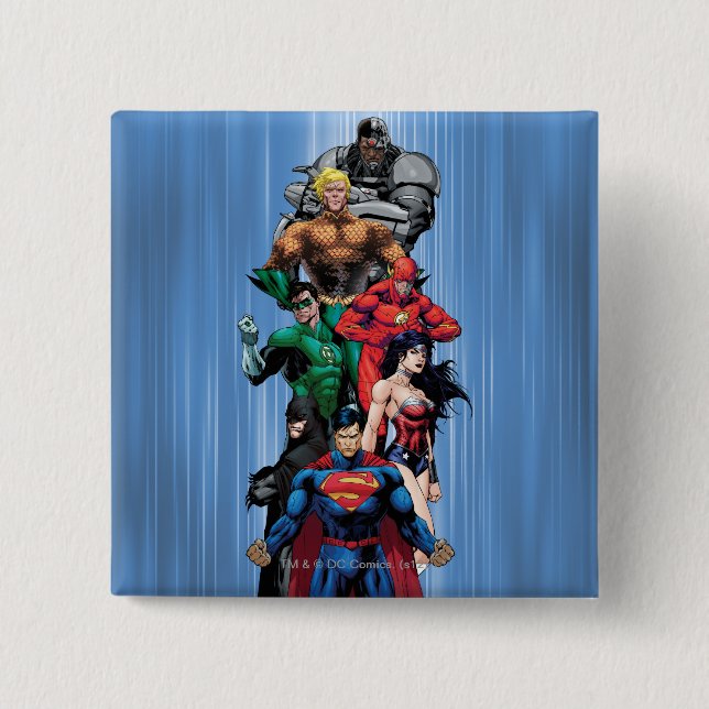 Justice League - Group 3 2 Inch Square Button (Front)
