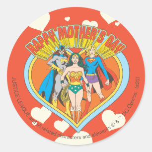 Justice League   Happy Mother's Day Classic Round Sticker
