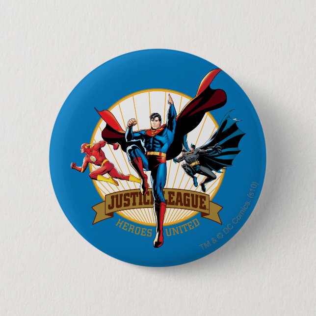 Justice League Heroes United 2 Inch Round Button (Front)