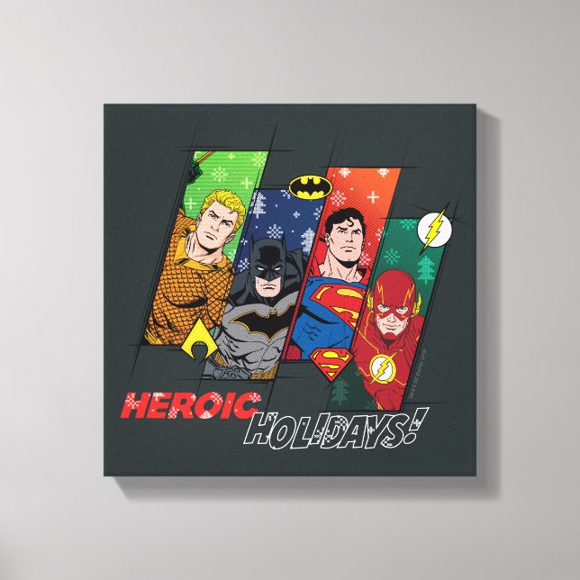 Justice League "Heroic Holidays!" Canvas Print (Front)