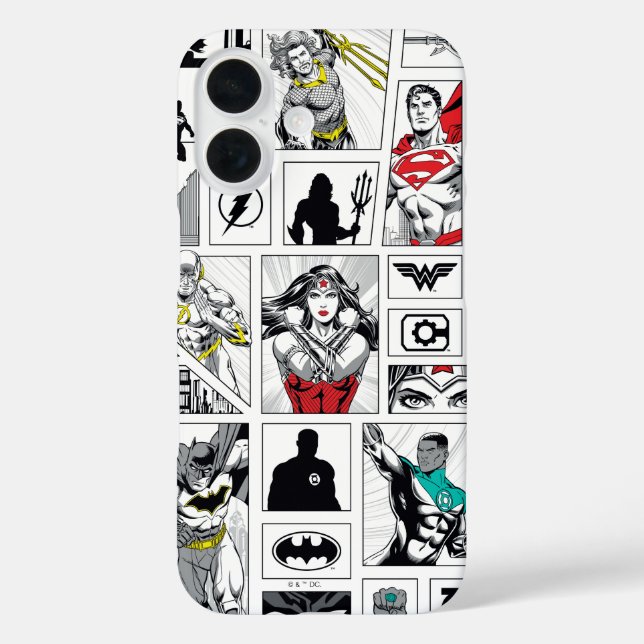 Justice League Heroic Panel Pattern Case-Mate iPhone Case (Back)