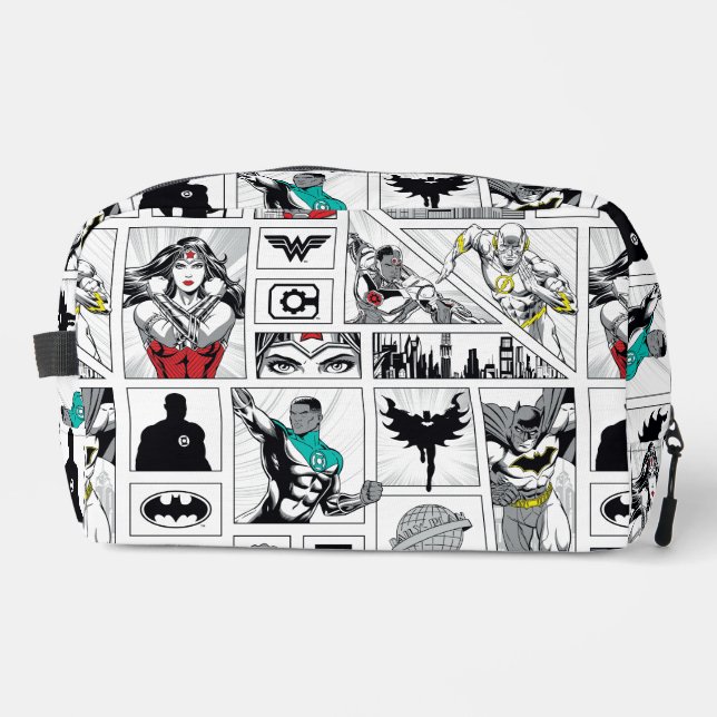 Justice League Heroic Panel Pattern Dopp Kit (Front)