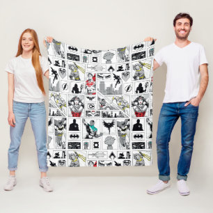 Justice League Heroic Panel Pattern Fleece Blanket