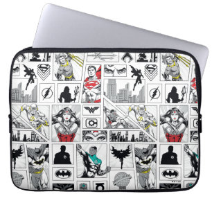Justice League Heroic Panel Pattern Laptop Sleeve