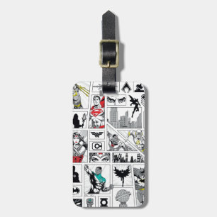 Justice League Heroic Panel Pattern Luggage Tag