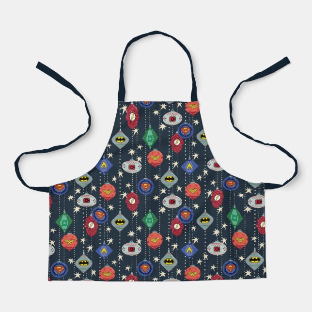 Justice League Holiday Bauble Pattern Apron (Front)