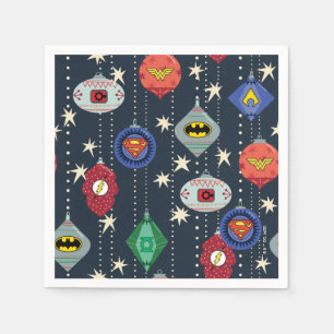 Justice League Holiday Bauble Pattern Napkin