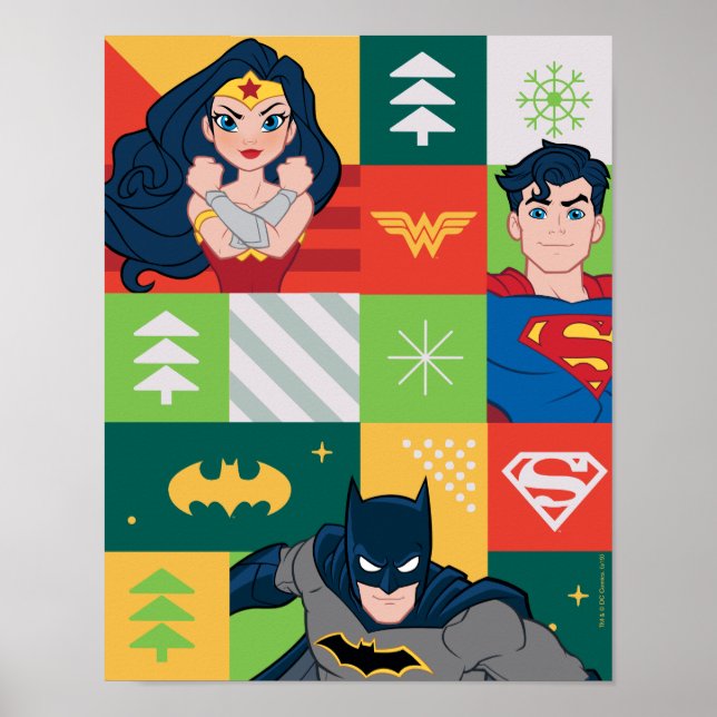 Justice League Holiday Collage Poster (Front)