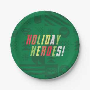Justice League Holiday Heroes Graphic Paper Plate