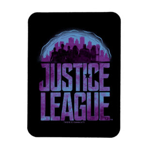 Justice League   Justice League City Silhouette Magnet