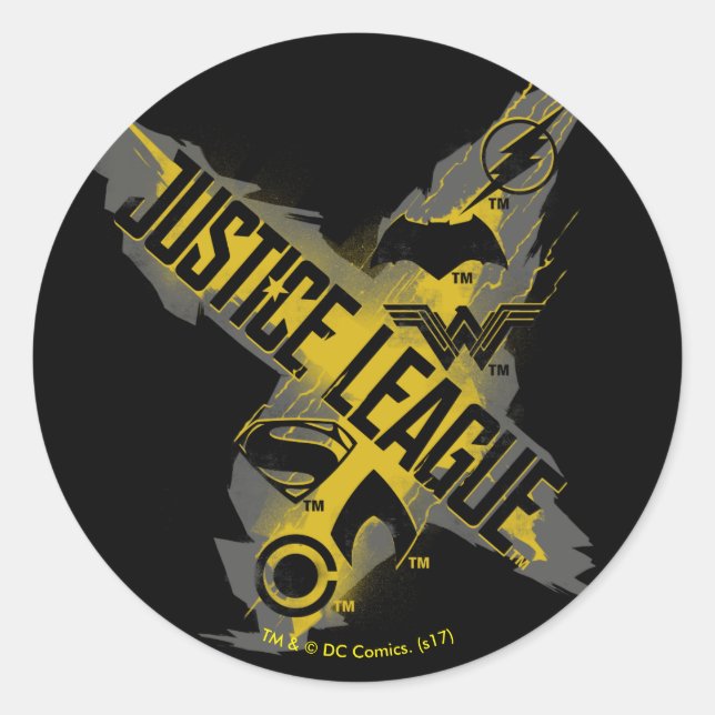 Justice League | Justice League & Team Symbols Classic Round Sticker (Front)