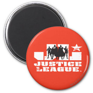 Justice League Logo and Character Silhouettes Magnet